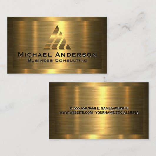 Goud Lijst | Modern Goud Metallic Visitekaartje (Voorkant / Achterkant)