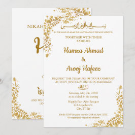 Goud Lijst Moslim Islamitisch Modern Nikah Kaart