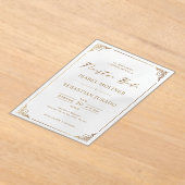 Goud Lijst Motif Nuestra Boda Spaans Bruiloft Acryl Uitnodigingen (Laagn)