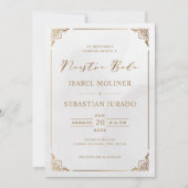 Goud Lijst Motif Nuestra Boda Spaans Bruiloft Kaart (Voorkant)
