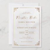 Goud Lijst Motif Nuestra Boda Spaans Bruiloft Kaart (Voorkant)