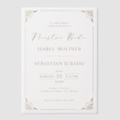 Goud Lijst Motif Nuestra Boda Spaans Bruiloft Vellum Uitnodigingen (Voorkant)