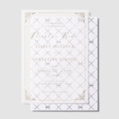 Goud Lijst Motif Nuestra Boda Spaans Bruiloft Vellum Uitnodigingen (Offset (Uitnodiging))