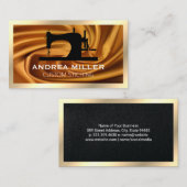 Goud Lijst | Naaimachine | Zijdeweefsel Visitekaartje (Voorkant / Achterkant)