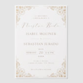 Goud Lijst  Nuestra Boda Spaans Bruiloft Vellum Uitnodigingen (Voorkant)