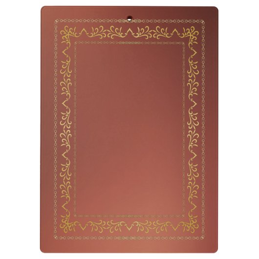 Goud  lijst op bruin klembord (Achterkant)