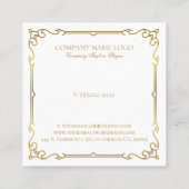 goud lijst op wit vierkante visitekaartje (Achterkant)