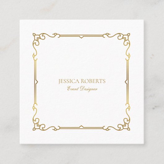  goud lijst op wit vierkante visitekaartje (Voorkant)