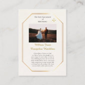  Goud Lijst Orthodox Bruiloft Gebed Kaart Plaatskaartje (Achterkant)