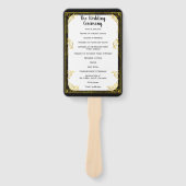 Goud  Lijst Programma Ventilator Kleur getoond Zwa Handwaaier (Voorkant)