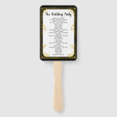 Goud  Lijst Programma Ventilator Kleur getoond Zwa Handwaaier (Achterkant)