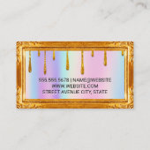 Goud Lijst | Rainbow Blend | Gouden Glitter Drip Visitekaartje (Achterkant)