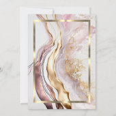 Goud Lijst, Roos Goud, Roze Marmer Pensioen Kaart (Achterkant)