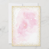 Goud Lijst Roze Floral islamitische bruiloft Kaart (Achterkant)