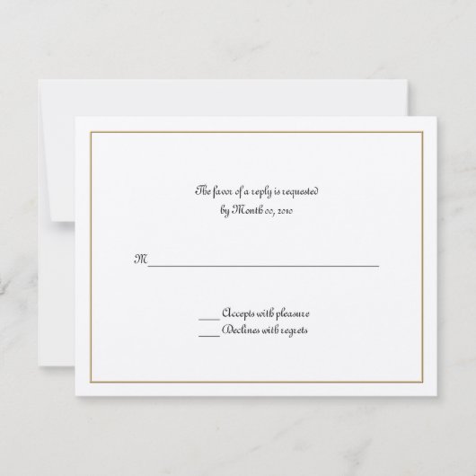 Goud Lijst RSVP Kaartje (Voorkant)