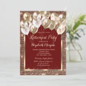 Goud Lijst Sequins Ballonnen Red Pensioen Kaart (Staand voorkant)