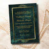  Goud Lijst & Smaragd Groene Moslim Bruiloft Kaart