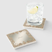 Goud  Lijst Stone Onderzetter (Zijkant)