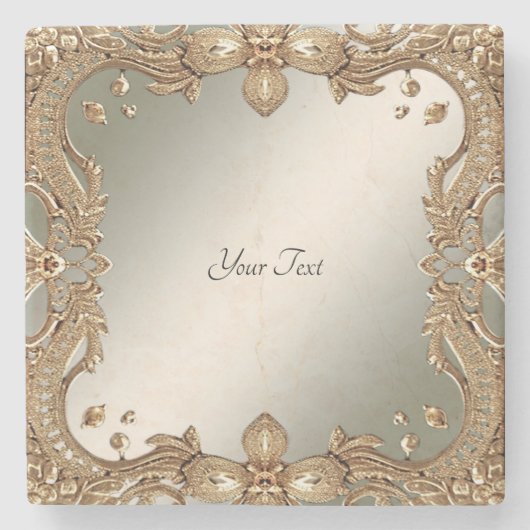 Goud  Lijst Stone Onderzetter (Voorkant)