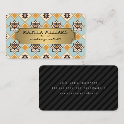 Goud Lijst |  tegelachtergrond Visitekaartje (Voorkant / Achterkant)