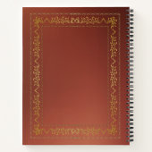 Goud lijst tegen bruine achtergrond notitieboek (Achterkant)