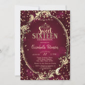 Goud Lijst Tiara, Diamonds Bourgondië Sweet 16 Par Kaart (Voorkant)