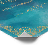 Goud Lijst  turquoise hoeveel kussen spel Poster (Hoek)