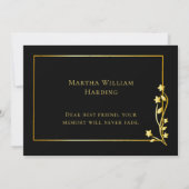 Goud Lijst Uitvaart Foto Elegant Script Dank u Bedankkaart (Achterkant)