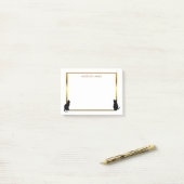 Goud lijst van moderne zwarte kattensilhouettes post-it® notes (Op bureau)