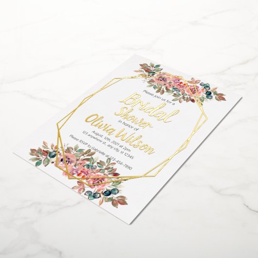 Goud lijst vrijgezellenfeest folie uitnodiging (Gedraaid)