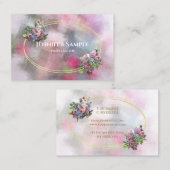 Goud Lijst Waterverf Abstract Bloemen Chic Modern Visitekaartje (Voorkant / Achterkant)