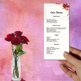 Goud Lijst Waterverf Bloemen Bruiloft Diner Menu