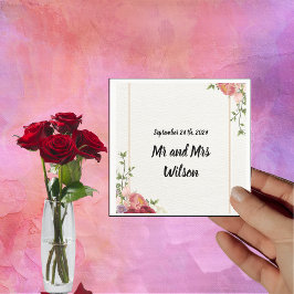 Goud Lijst Waterverf Bloemen Cocktail servetten