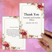 Goud Lijst Waterverf Bloemen Dank u kaart