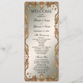 Goud  Lijst Wedding Programma Programmakaart