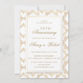 Goud  Lijst Wit 50ste bruiloft Jubileum Kaart (Voorkant)