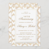 Goud  Lijst Wit 50ste bruiloft Jubileum Kaart (Voorkant / Achterkant)