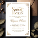 Goud Lijst  Wit Sweet Sixteen 16 Verjaardag Kaart<br><div class="desc">Goud Lijst  Wit Sweet Sixteen 16 Verjaardag</div>