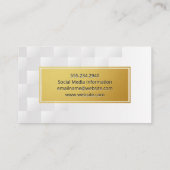 Goud Lijst | Witte geometrische vierkantjes Visitekaartje (Achterkant)