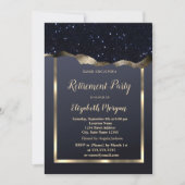 Goud Lijst, zwart Glitter Retirement Kaart (Voorkant)