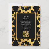 Goud Lijst  Zwart Islamitische islamitische bruilo Kaart (Achterkant)