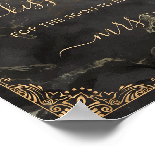 Goud Lijst zwart marmer hoeveel kussen spel Poster (Hoek)