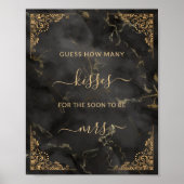 Goud Lijst zwart marmer hoeveel kussen spel Poster (Voorkant)