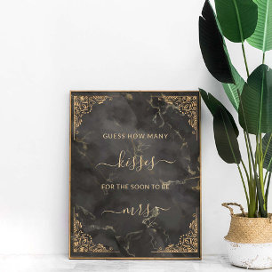 Goud Lijst zwart marmer hoeveel kussen spel Poster