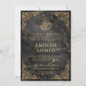 Goud Lijst Zwart Marmer Islamitisch Aqiqa Aqeeqa B Kaart (Voorkant)