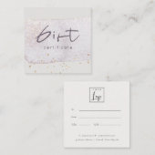 Goud Lila Logo-cadeaubon penseelpenseel Vierkante Visitekaartje (Voorkant / Achterkant)