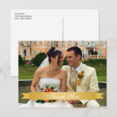 Goud lintje bruiloft foto aangepast dankzij notiti briefkaart (Voorkant / Achterkant)