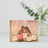 Goud Lips Foto Echtband Romantic Birthday Briefkaart (Staand voorkant)