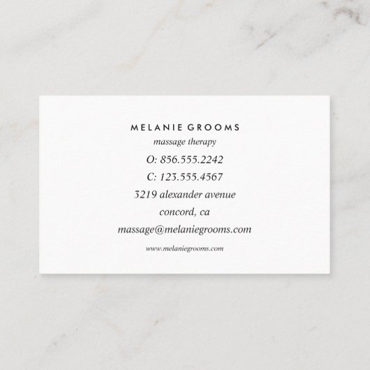 Goud logo | Blauw | wellnessmassageyoga Visitekaartje (Achterkant)