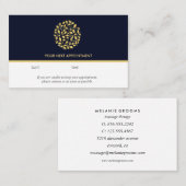 Goud logo | Blauw | wellnessmassageyoga Visitekaartje (Voorkant / Achterkant)